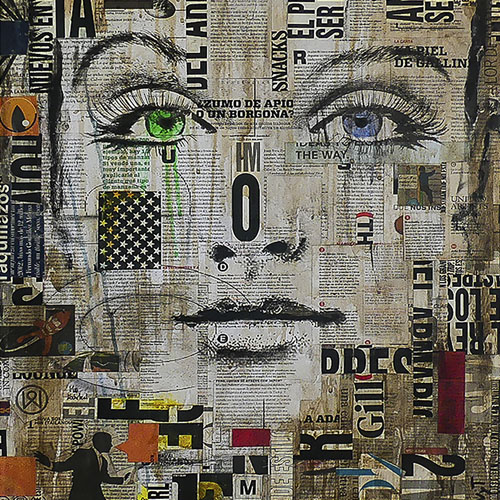 Artista INFINyT Madrid. Obras de arte, hechas de papel tecnica mixta. Retratos